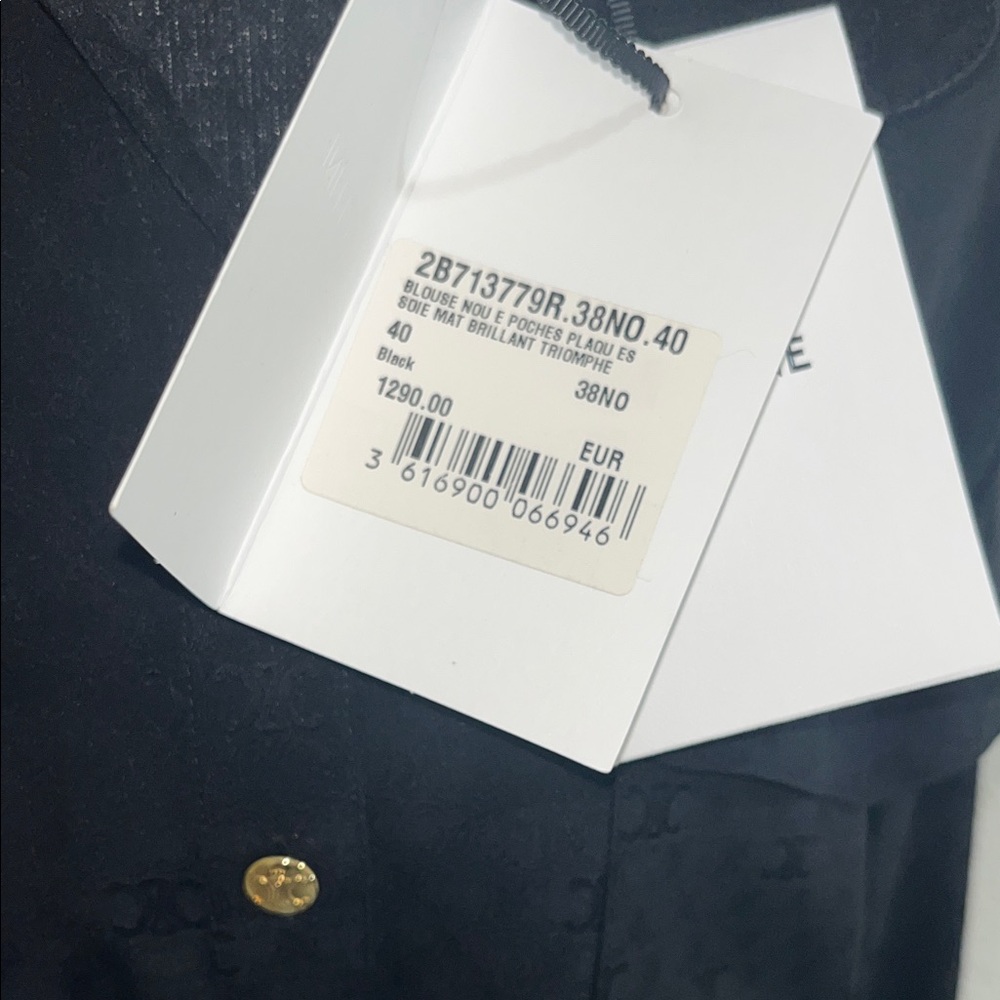 Celine Black Blouse with Gold Buttons NWT - Picture 4 of 10